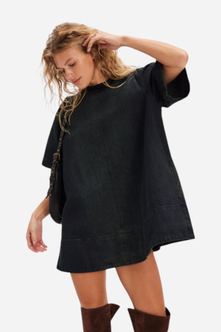 Free People Harlow Mini Dress in Anthracite – CHROME