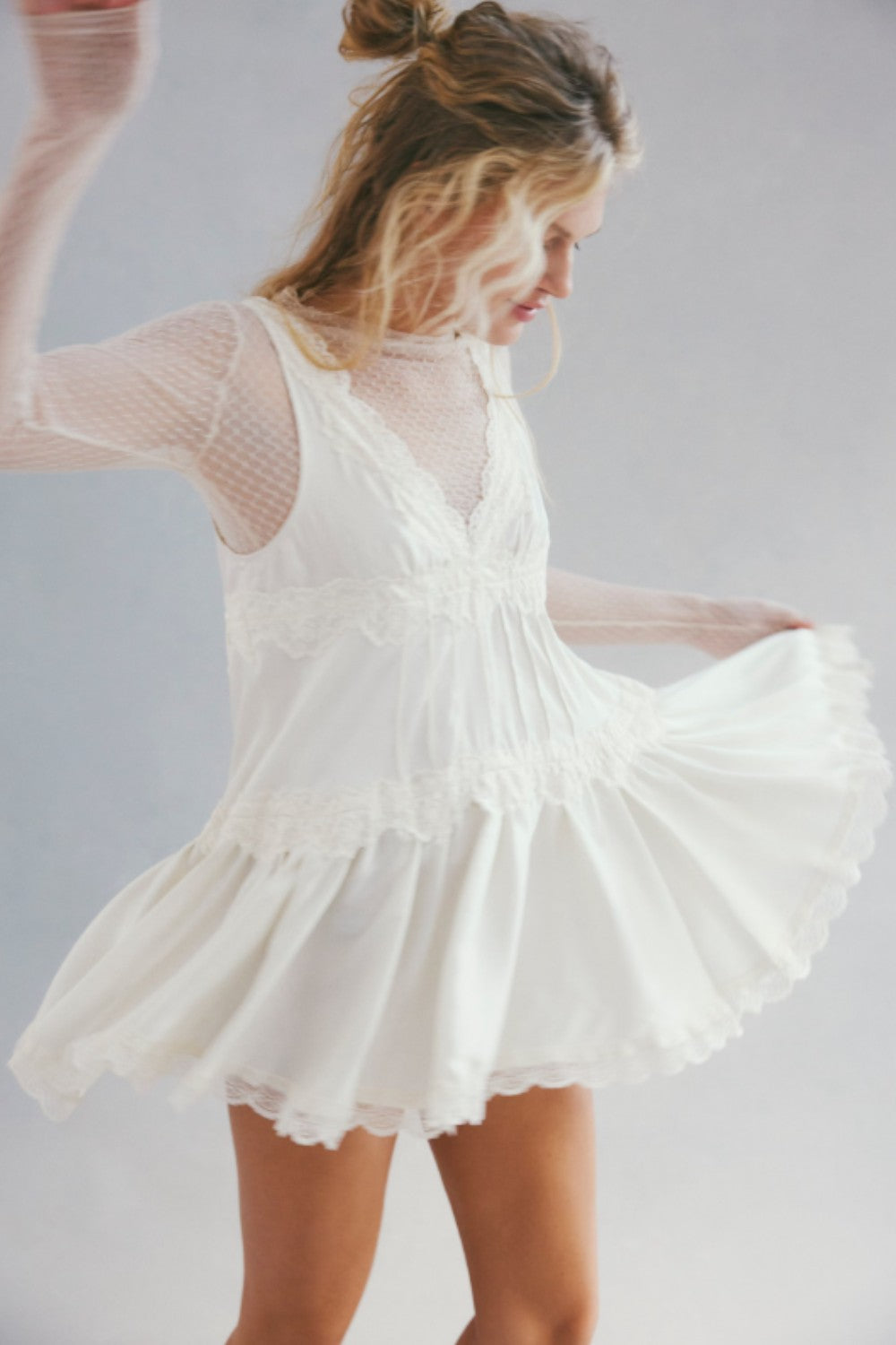 Free People In This Groove Mini Slip in Tofu/Sand – CHROME