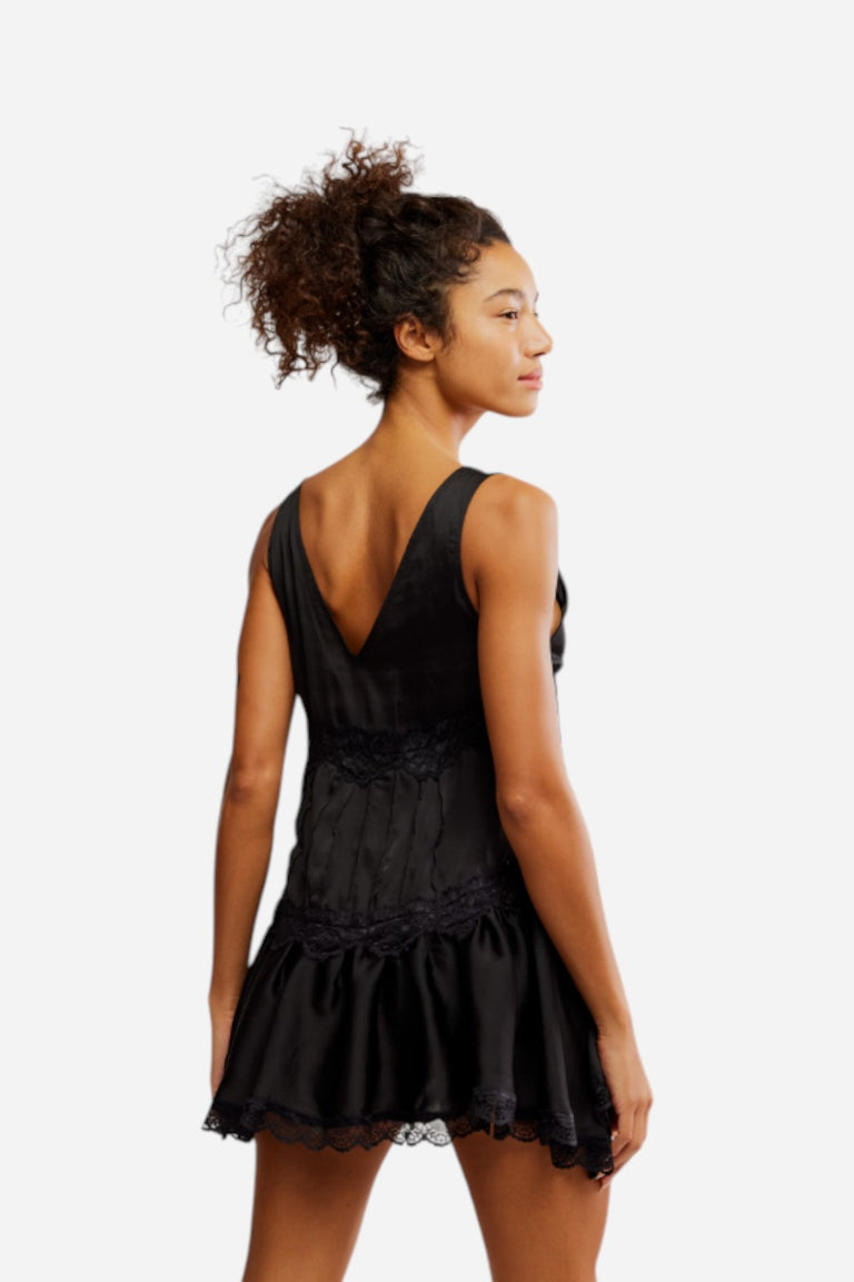 Free People In This Groove Mini Slip in Washed Black – CHROME