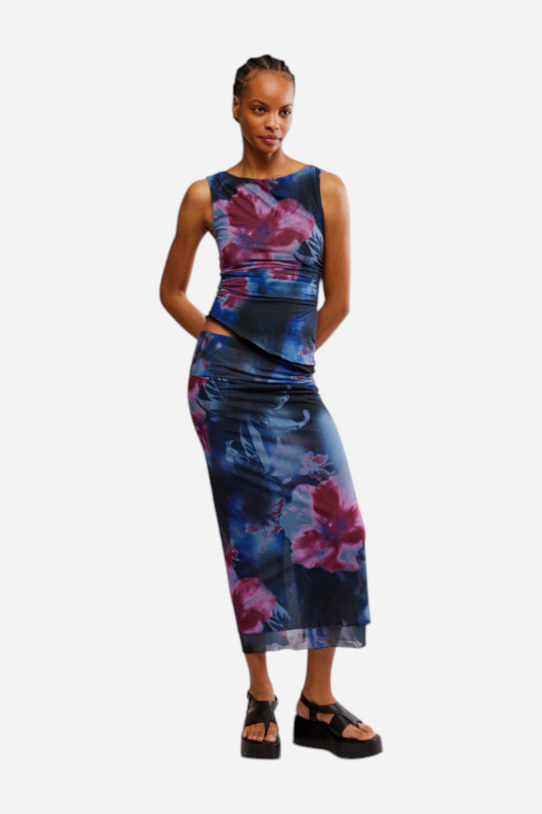 Free People Sunset Mesh Maxi in Night Combo – CHROME