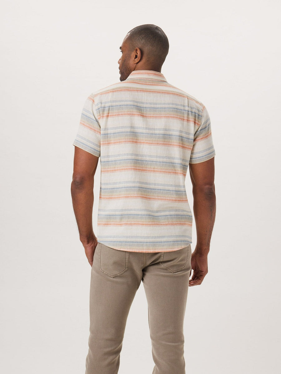The Normal Brand Freshwater Short Sleeve Button Up Shirt in Canyon Stripe