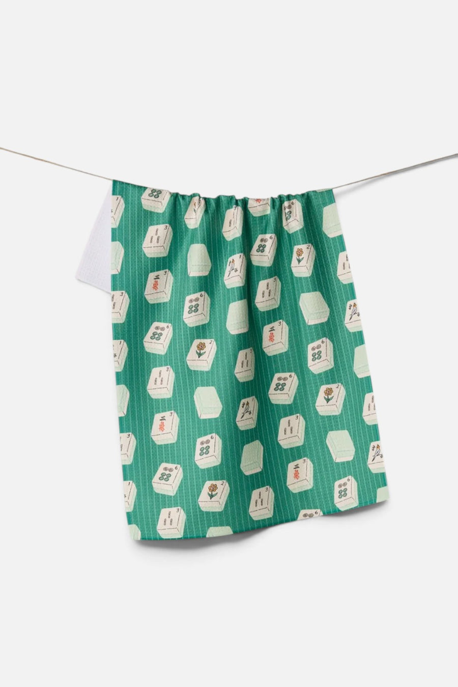 Geometry Towels Tile Flow tea towel in a multi-color tile print.