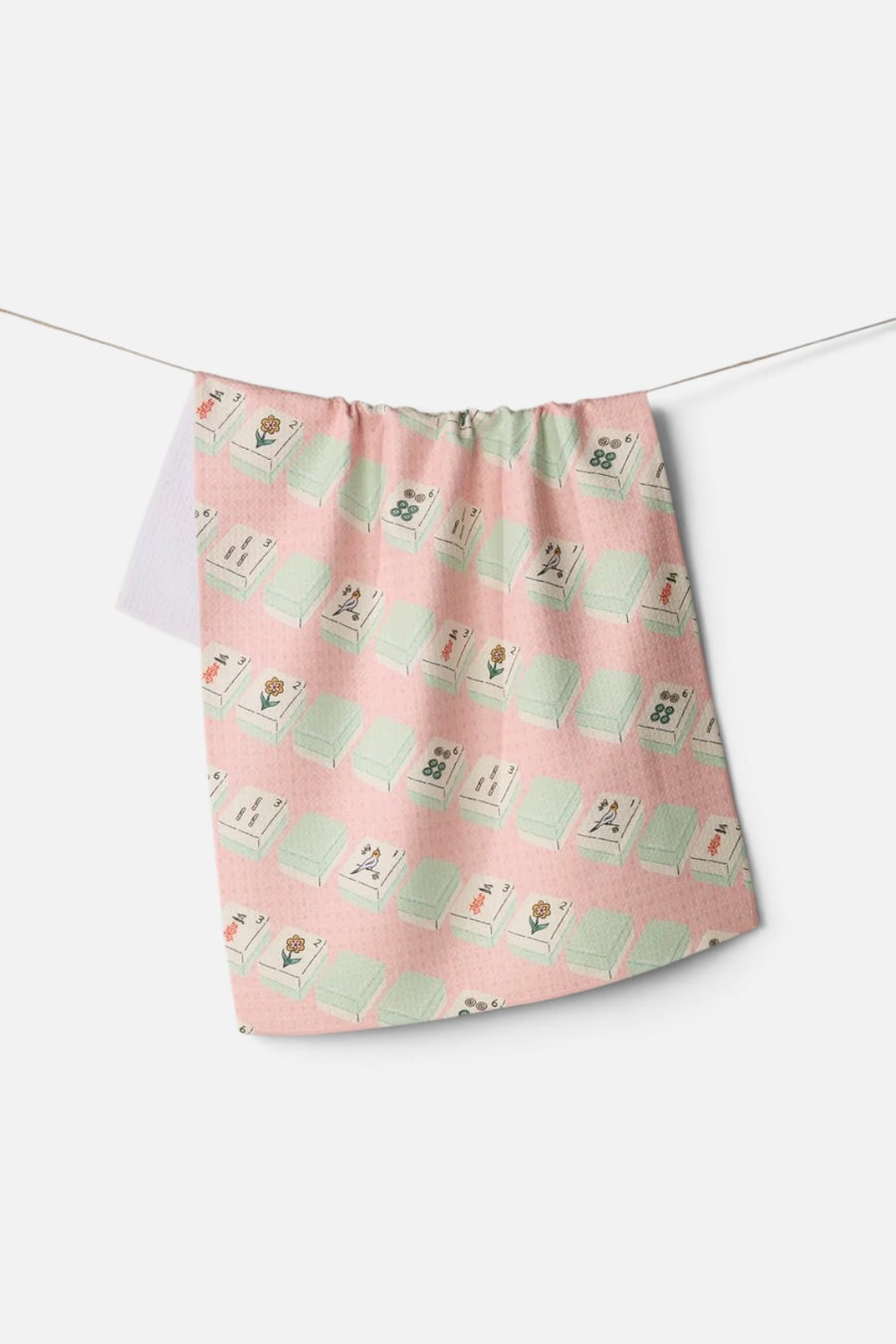 Geometry Towels Tile Parade tea towel in a multi-color tile print.
