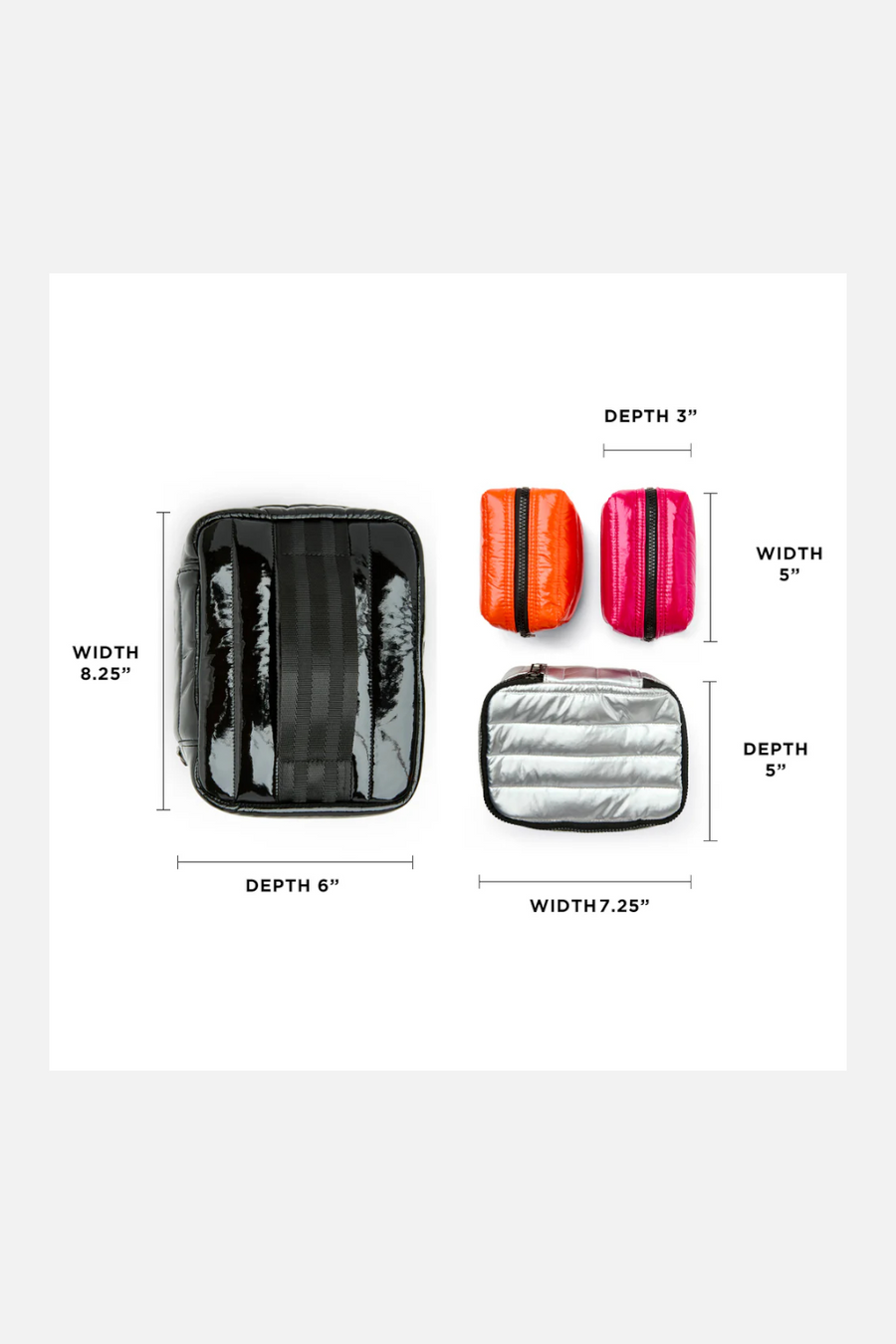 Think Royln Glamour Girl Kit in Black Patent, Pearl Silver, Glossy Fushia & Glossy Orange