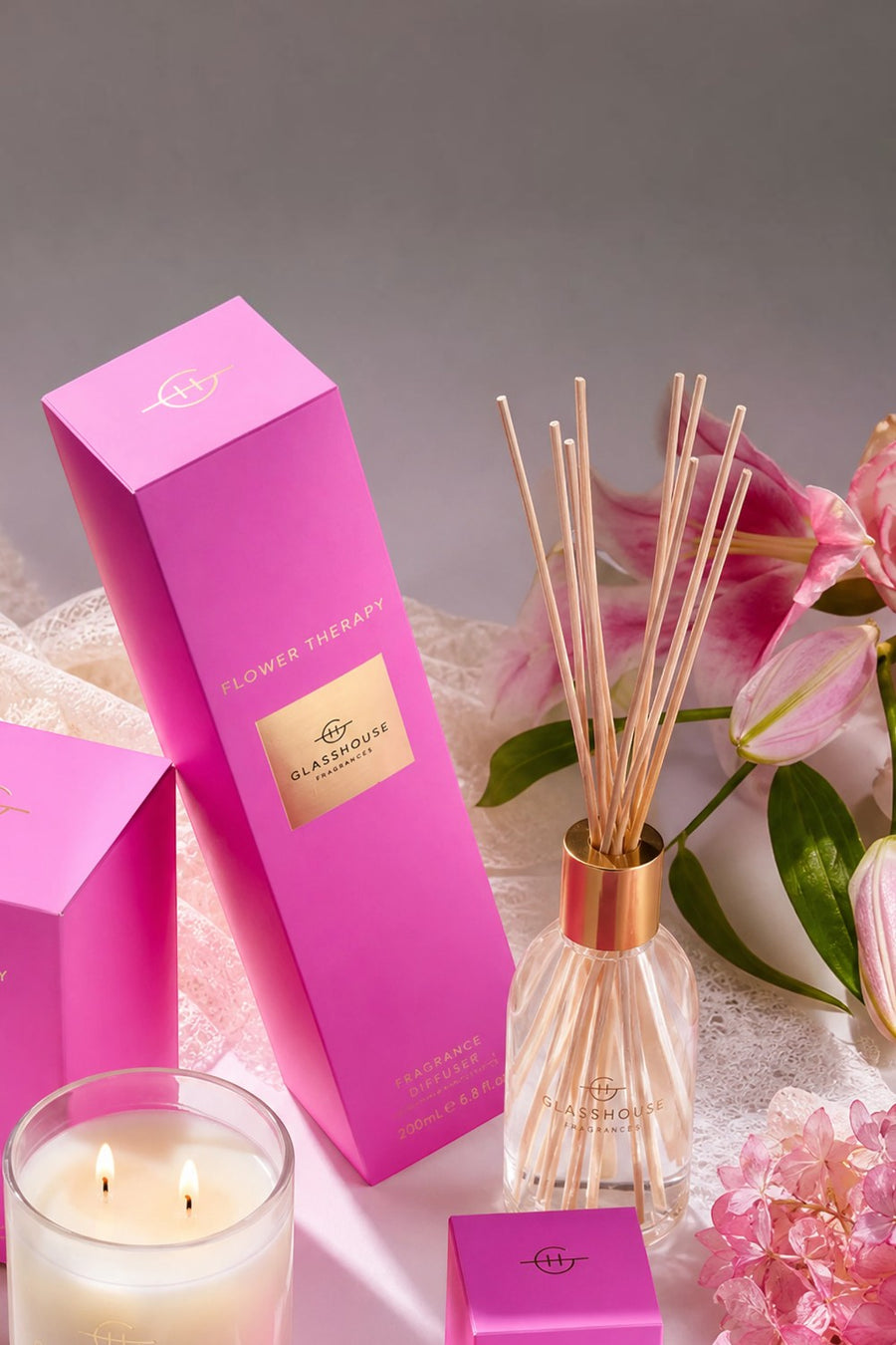 Glasshouse Flower Therapy Reed Diffuser, 8.4 oz, alternate view 3