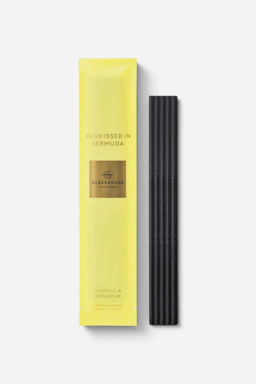 Glasshouse Replacement Scent Stems in Sunkissed In Bermuda, five-pack of refills for the Scent Scene stand.