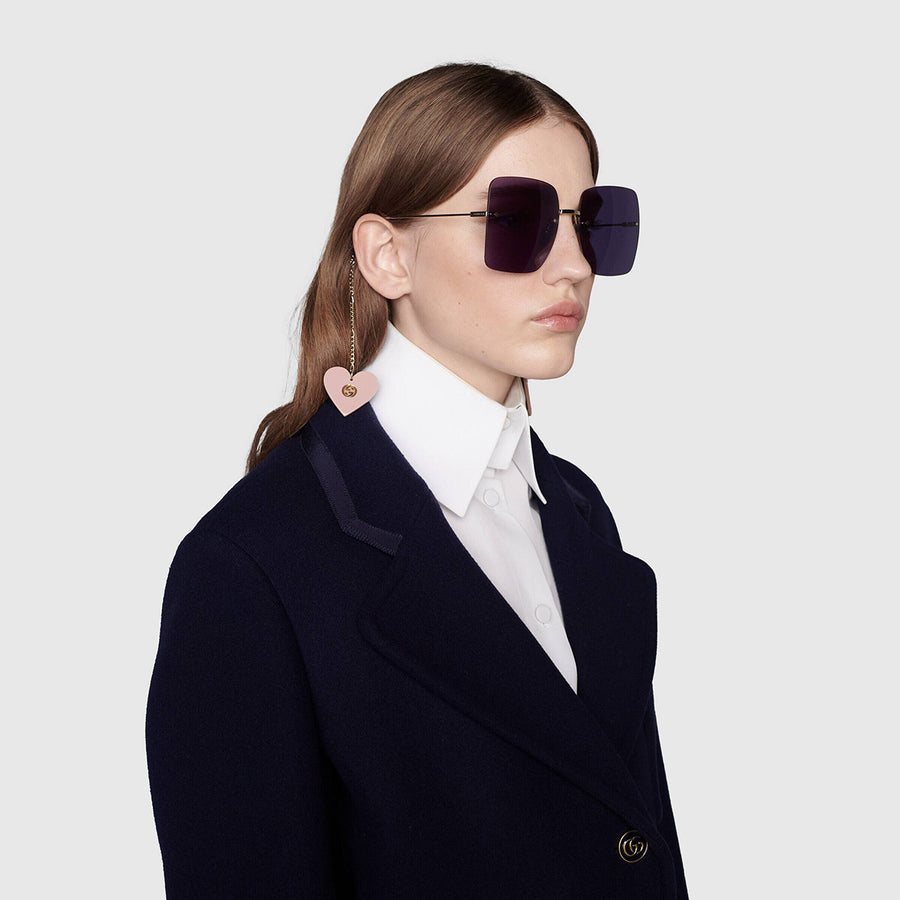 Gucci GG1147S Square Sunglasses in Gold / Gray