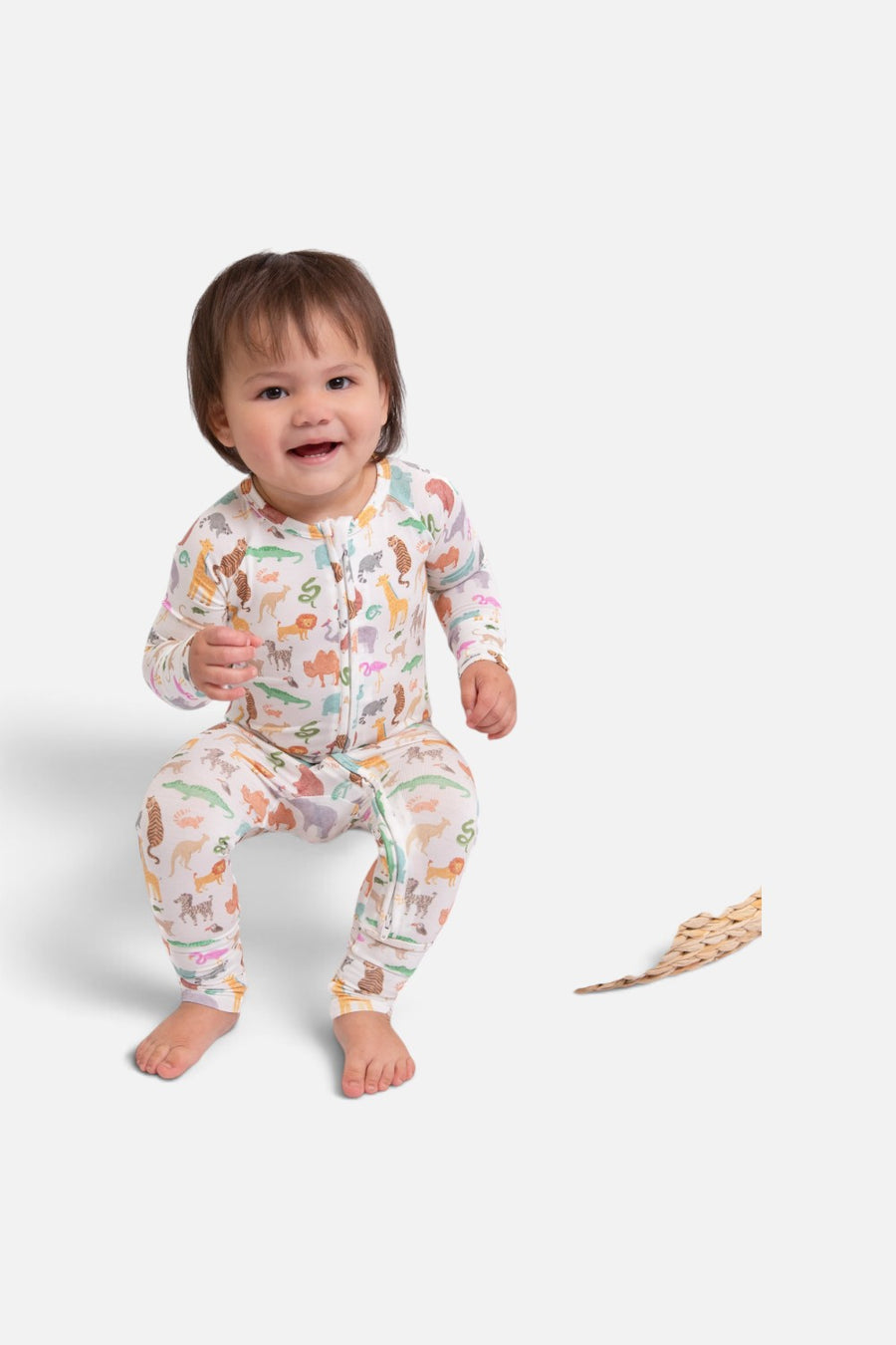 Goosies Long Sleeve Zip PJs in Zoo Crew