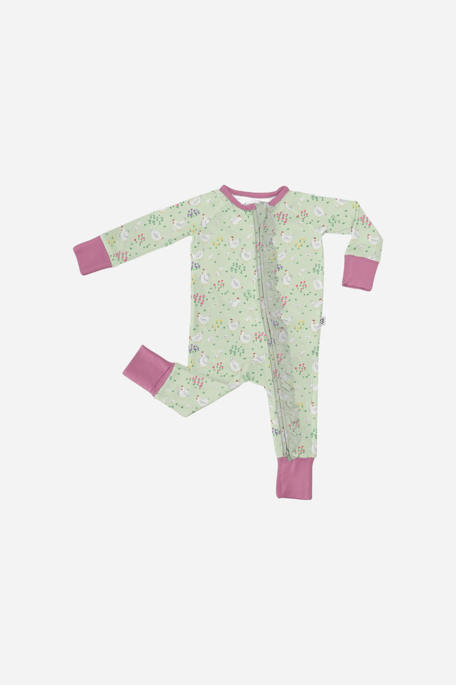 Goosies LS Zip PJ - Spring Chickens