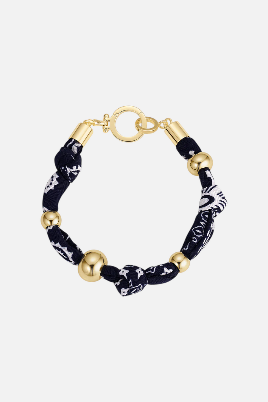 Gorjana Paisley Bandana Knot Bracelet in Navy