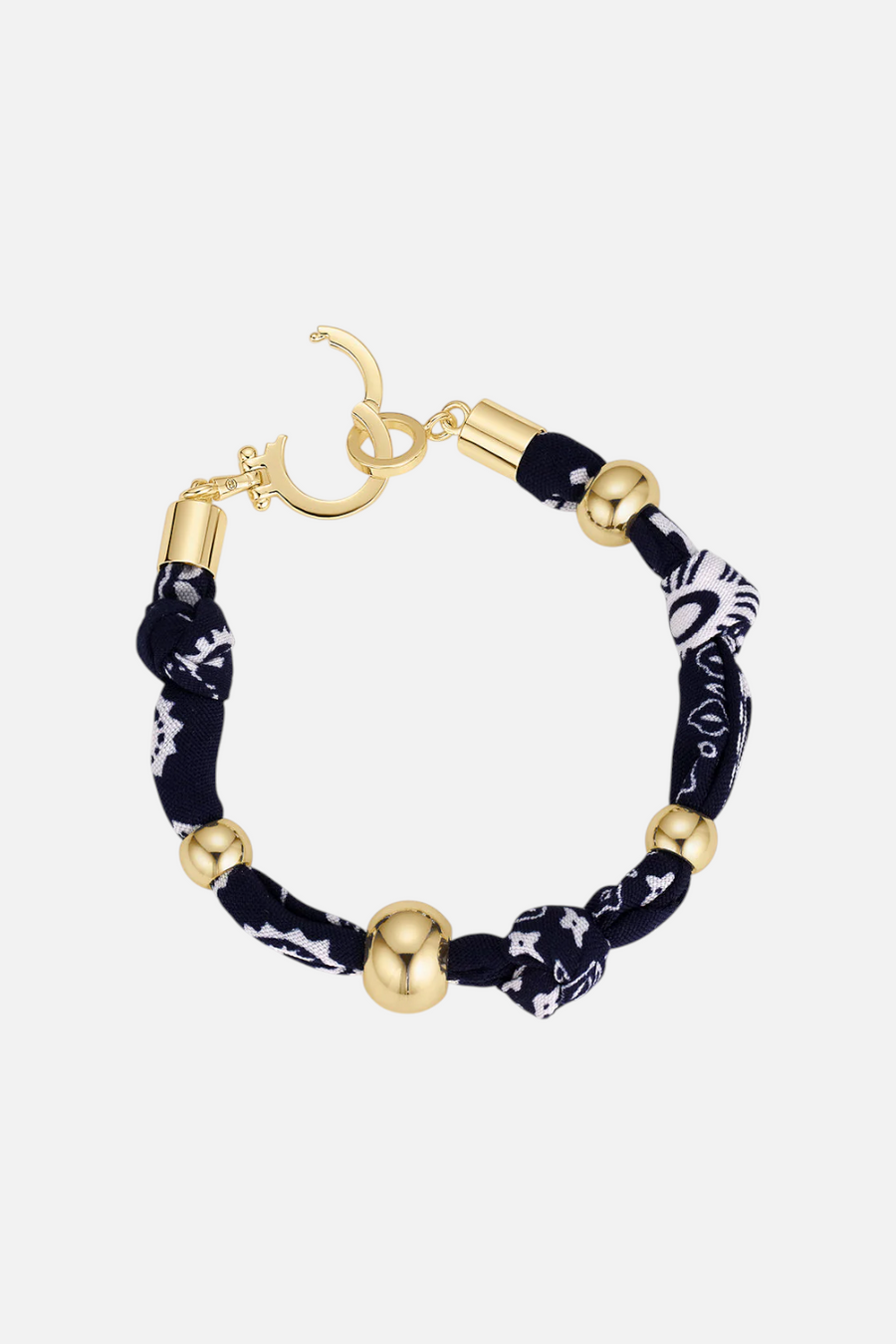 Gorjana Paisley Bandana Knot Bracelet in Navy