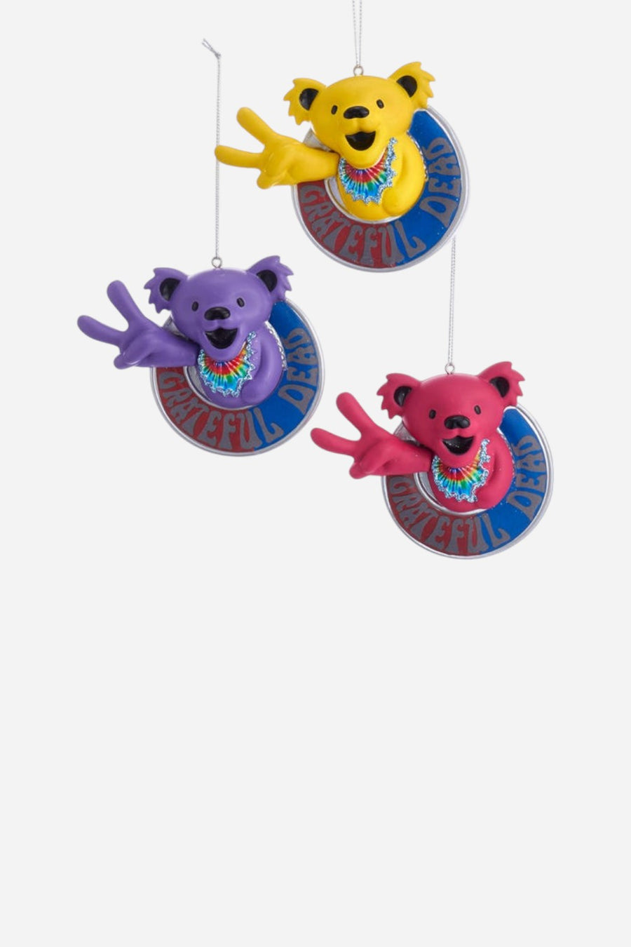 Grateful Dead Peace Bear Ornament in Magenta