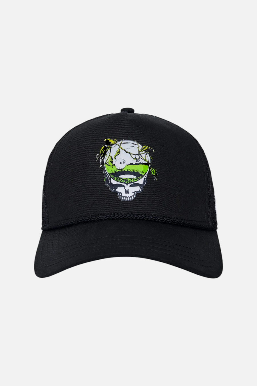 Malbon Golf Men's Grateful Dead Trucker Hat in Black