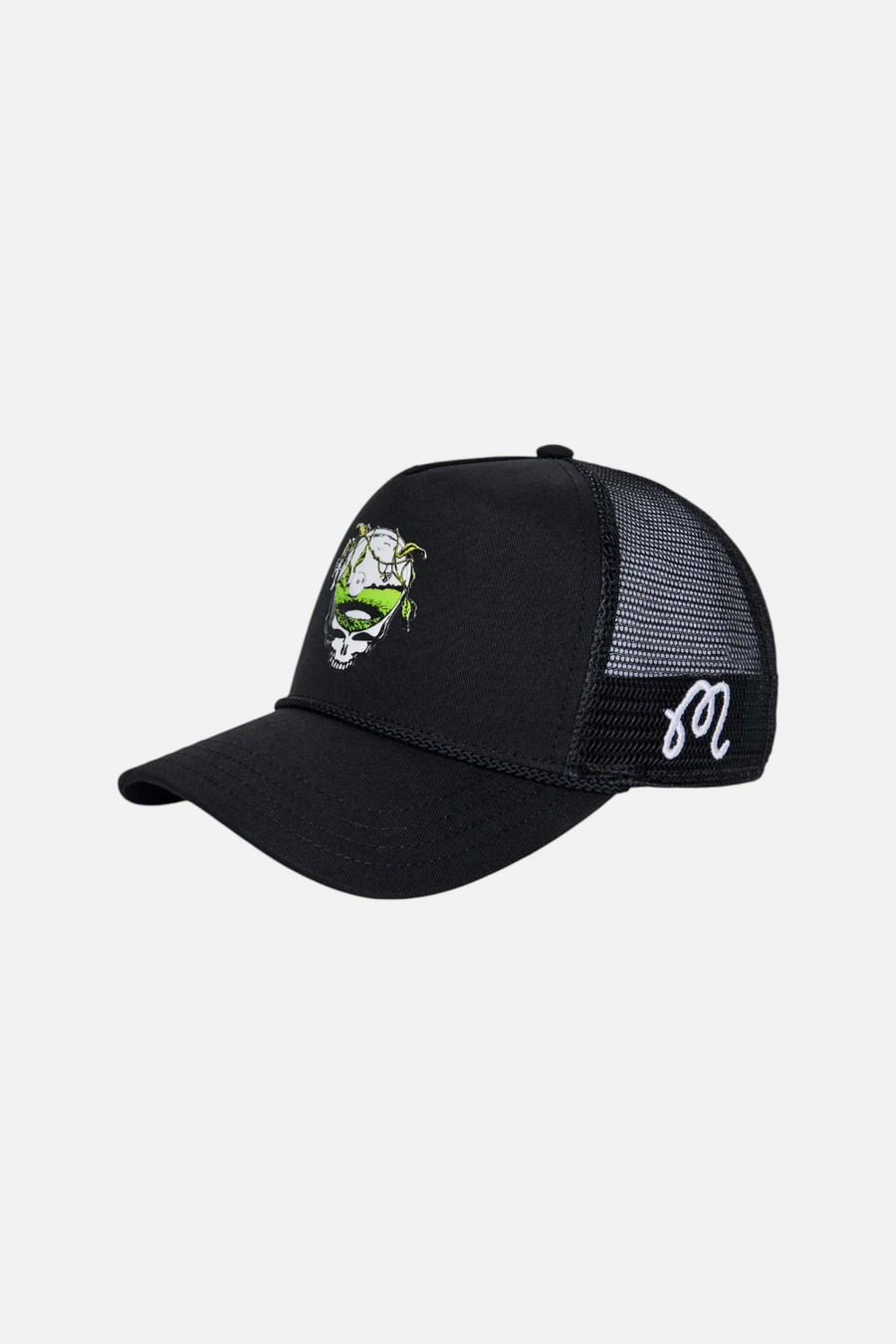 Malbon Golf Men's Grateful Dead Trucker Hat in Black