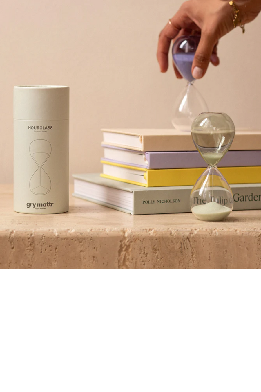 Gry Mattr Desktop Mini Hourglass in Seagreen