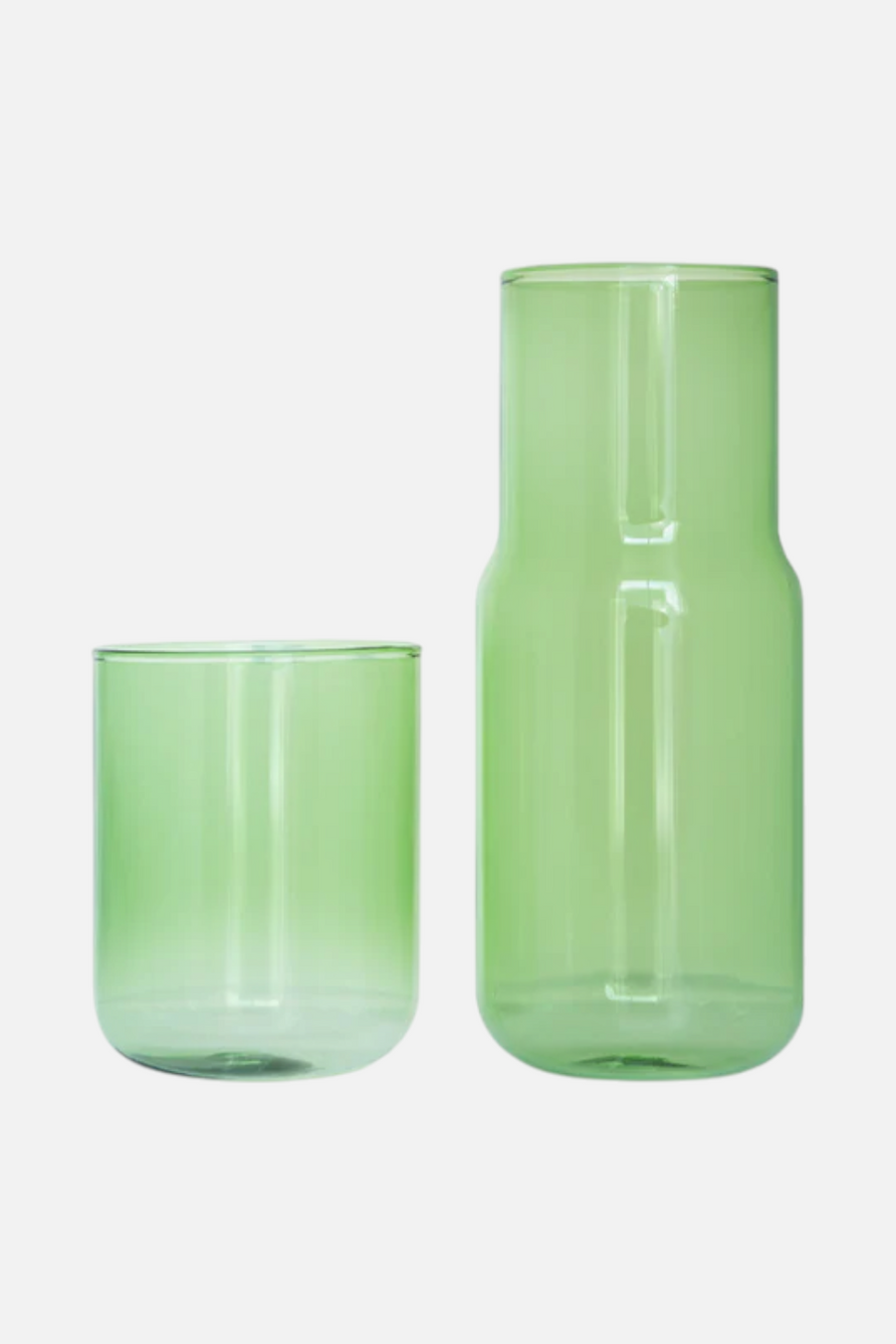 Gry Mattr Tinted Glass Carafe and Cup in Ivy Green