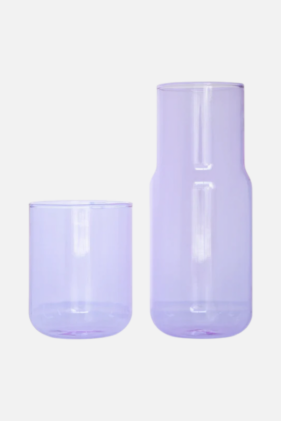 Gry Mattr Tinted Glass Carafe and Cup in Violet