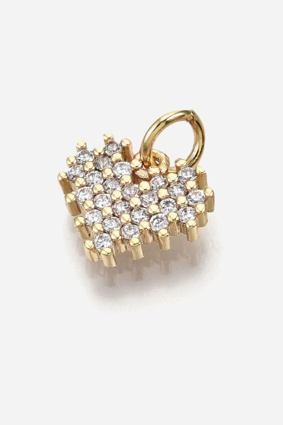 Farrah B Heart Pave Charm in Gold