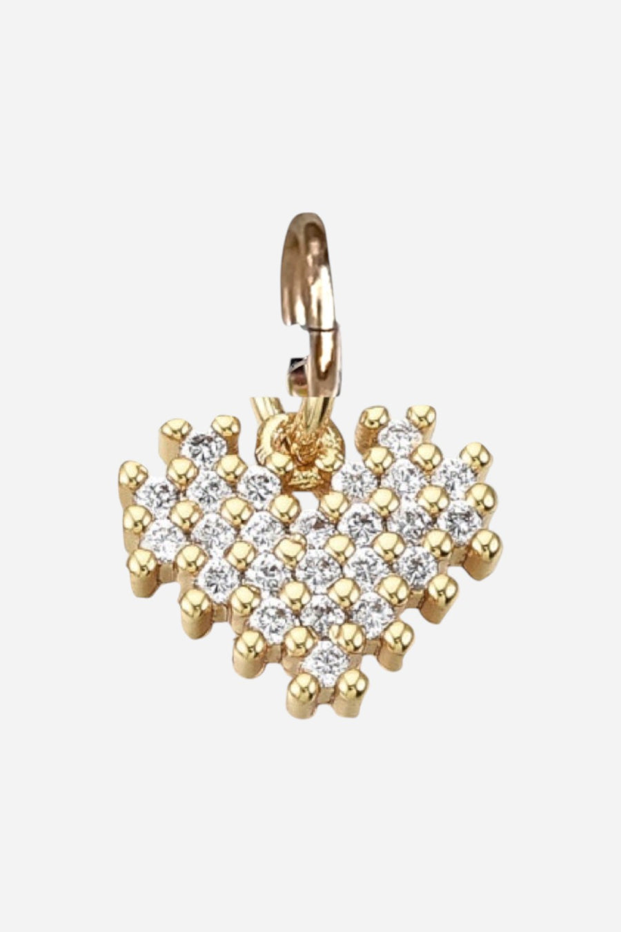 Farrah B Heart Pave Charm in Gold