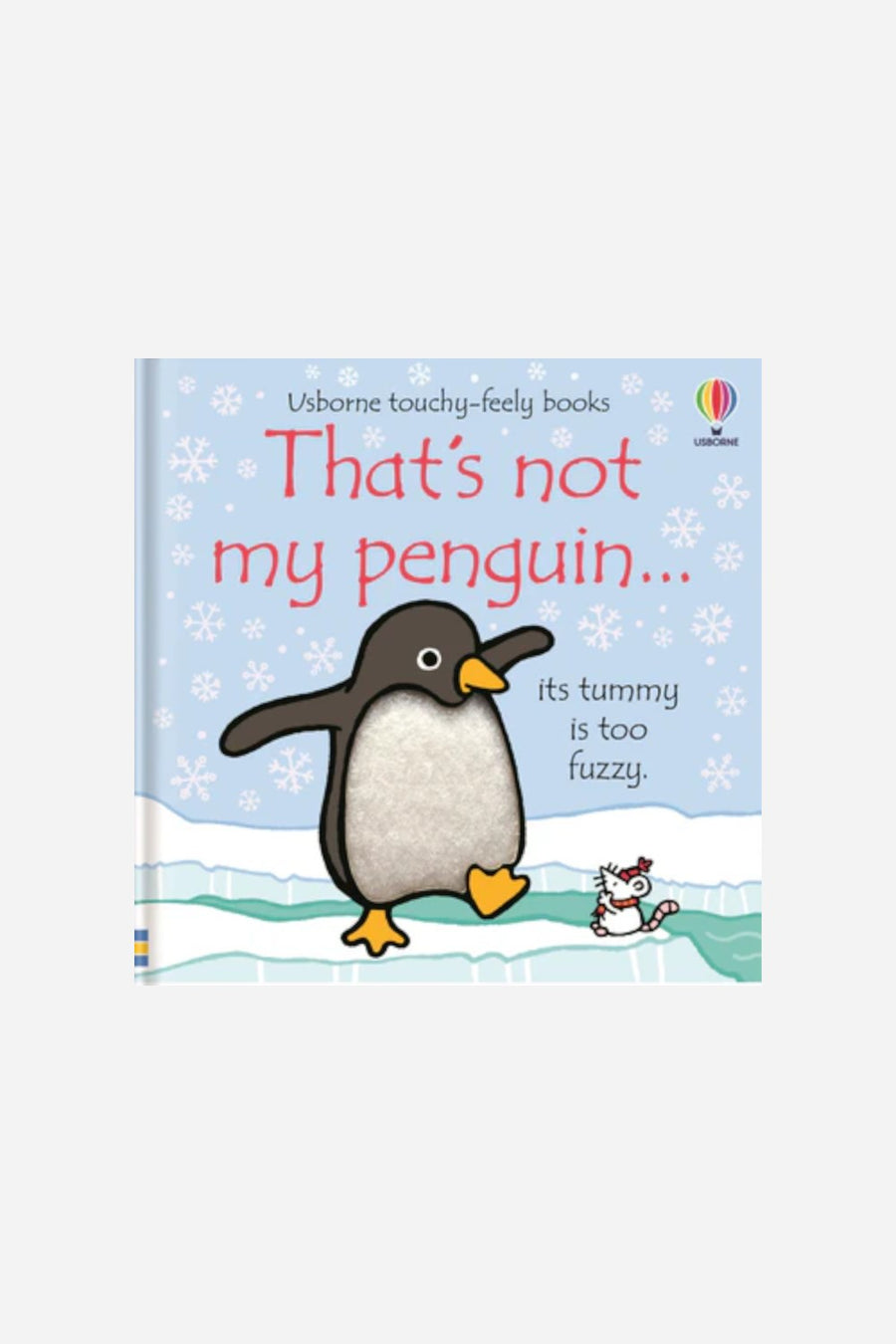 Book cover of 'That's Not My Penguin' with a penguin illustration on a blue background.