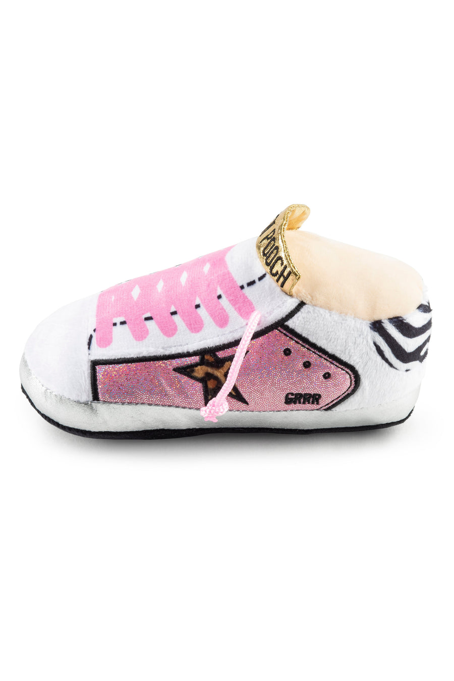 Haute Diggity Dog Golden Pooch Sneaker Dog Toy in Pink