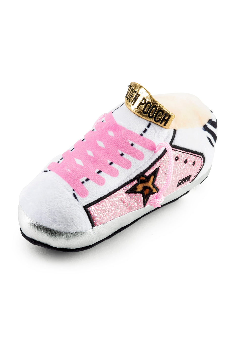 Haute Diggity Dog Golden Pooch Sneaker Dog Toy in Pink