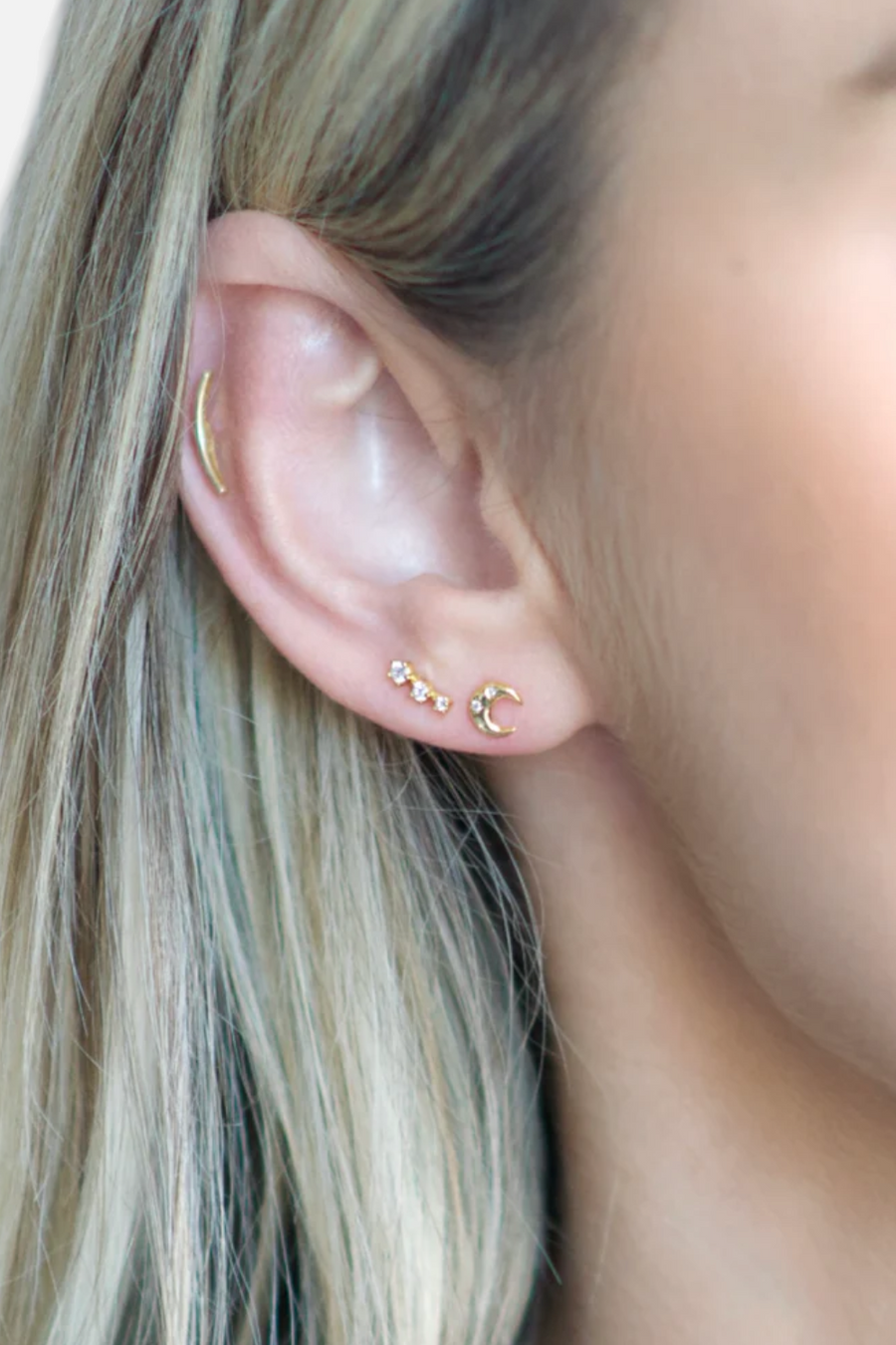 Farrah B Head In A Cloud Stud Earring Set in Gold