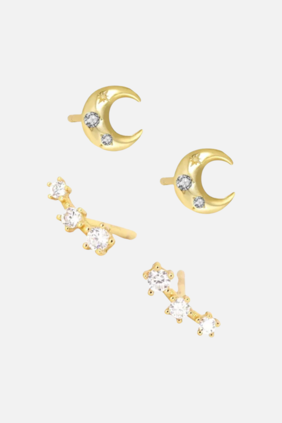 Farrah B Head In A Cloud Stud Earring Set in Gold