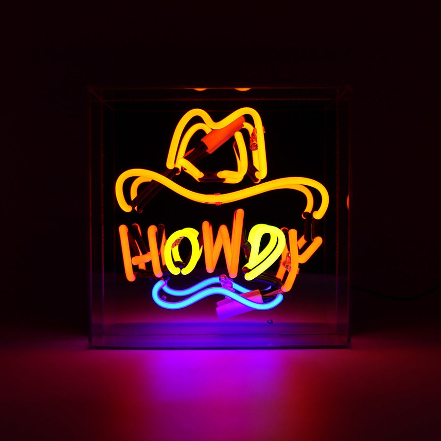 Locomocean Howdy Acrylic Box Neon Sign