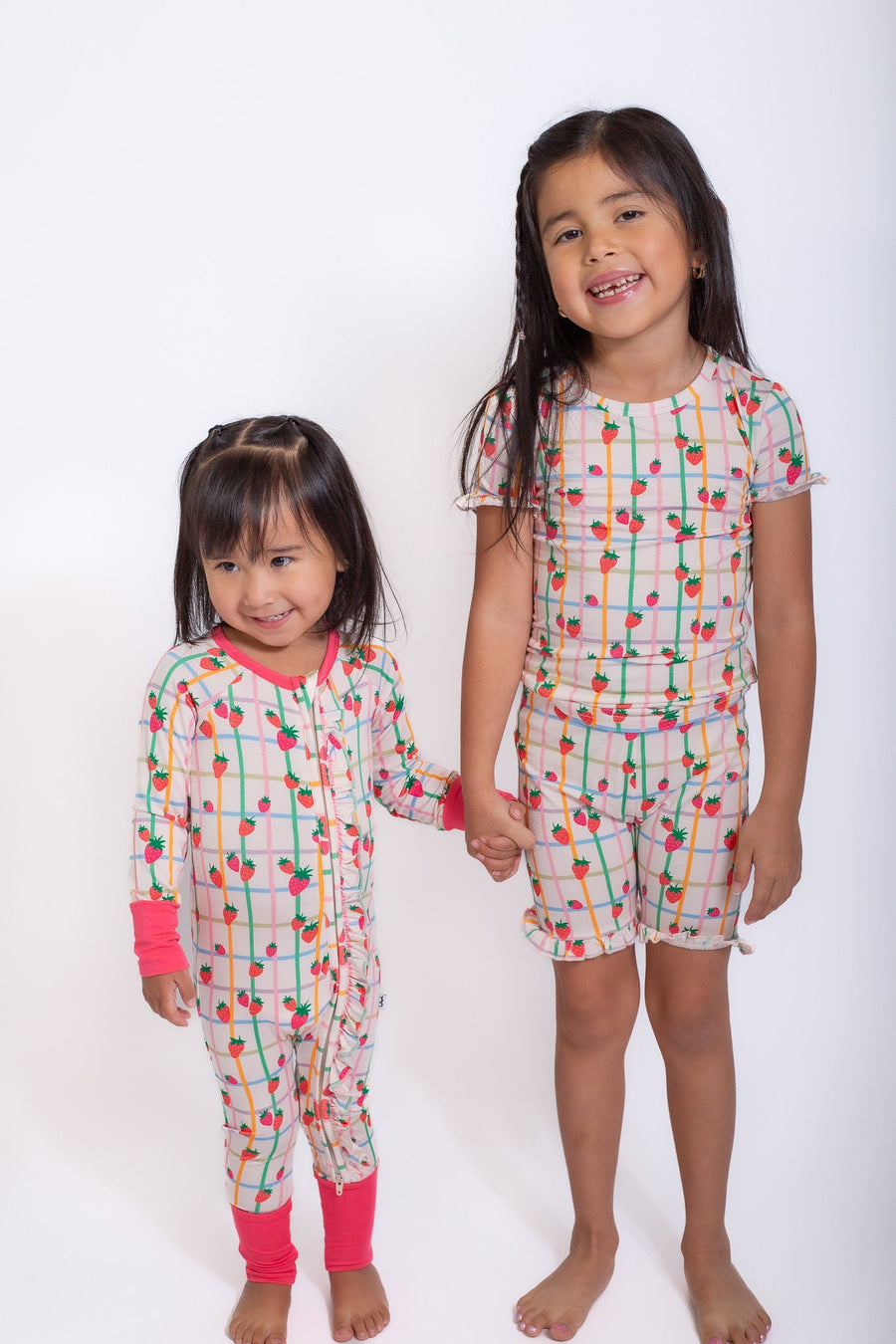 Goosies Ruffle Shorts PJ Set in Berry Patch