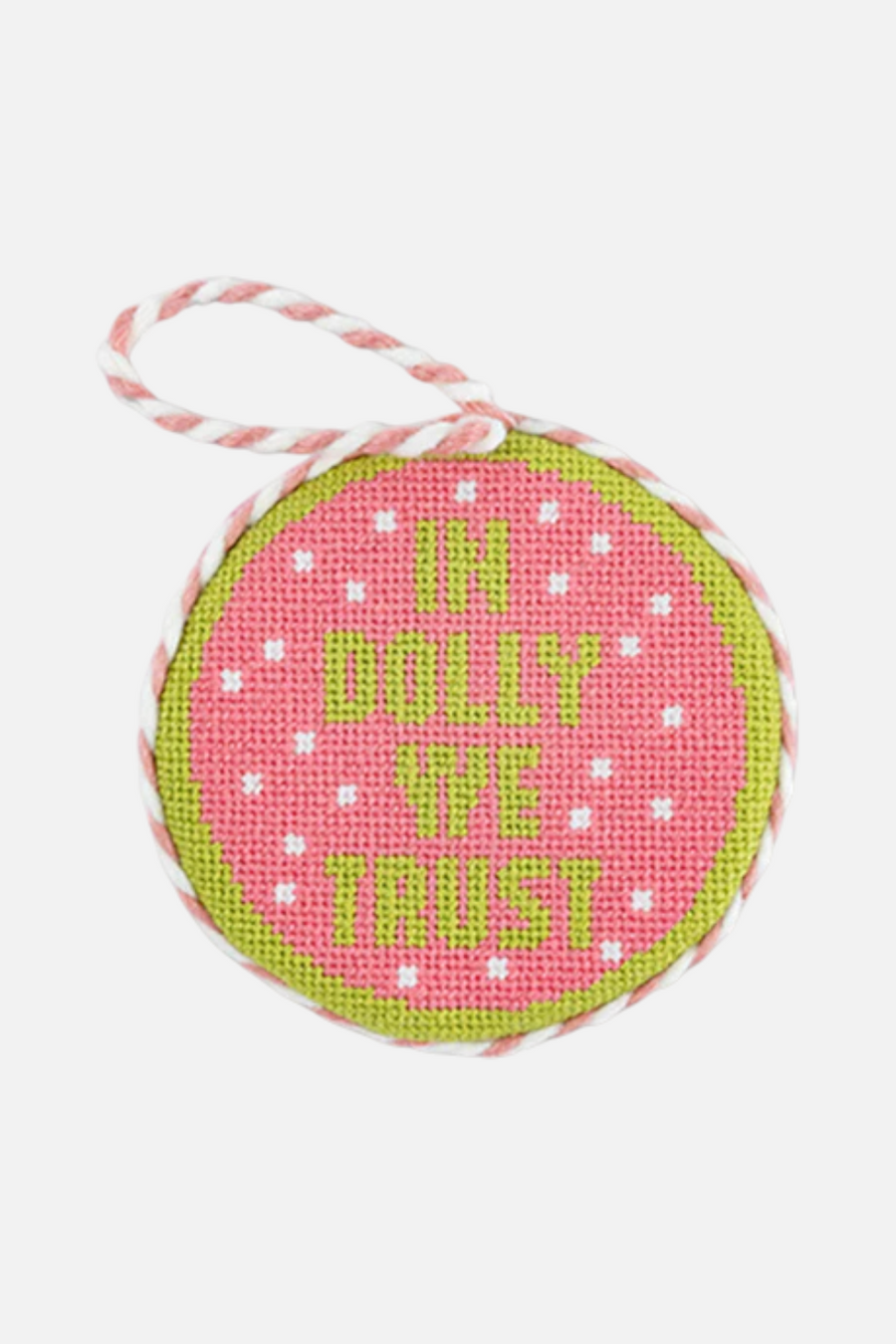 Furbish In Dolly We Trust Needlepoint Ornament