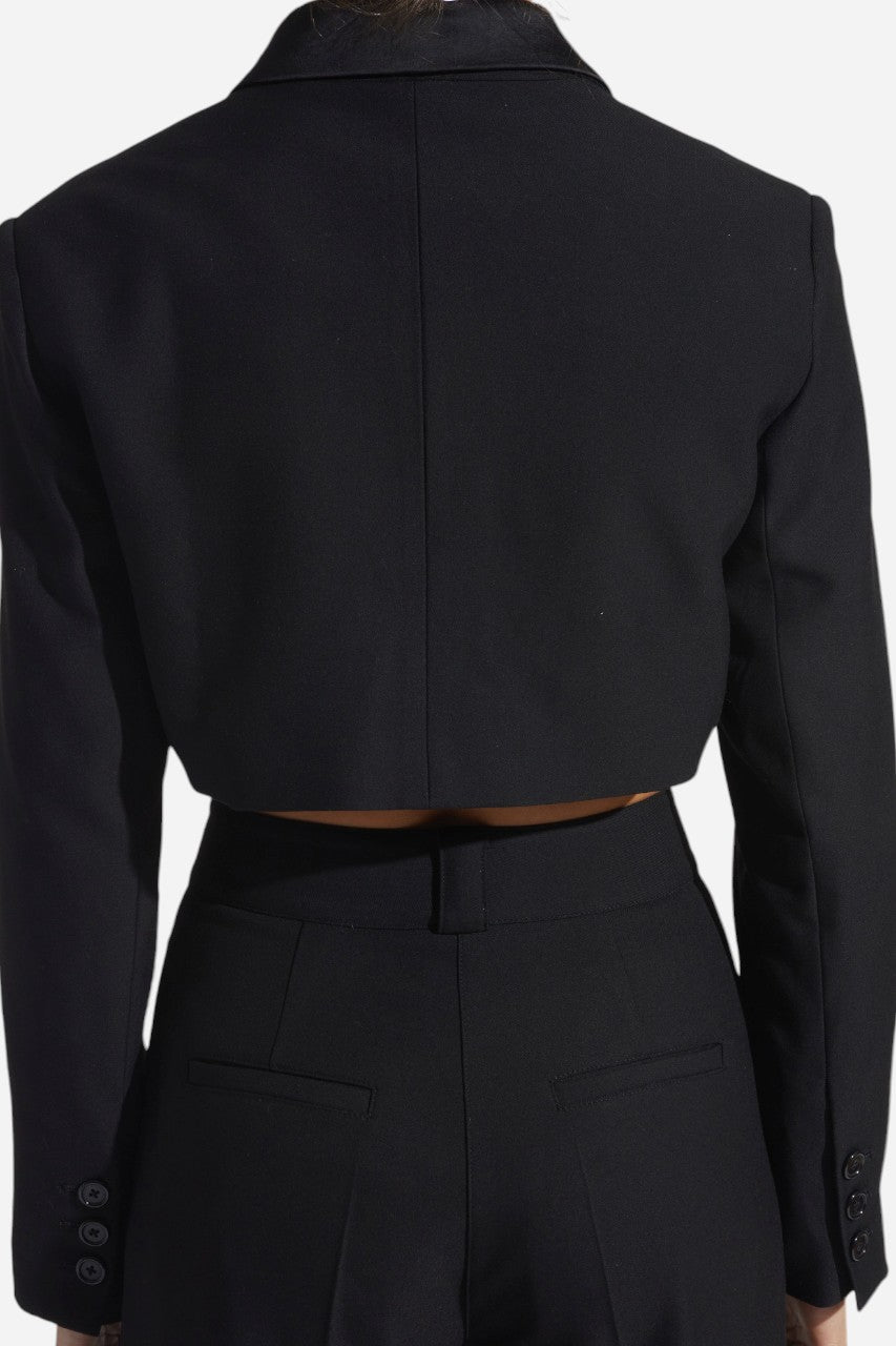 Saint Art Bryn Cropped Blazer Black