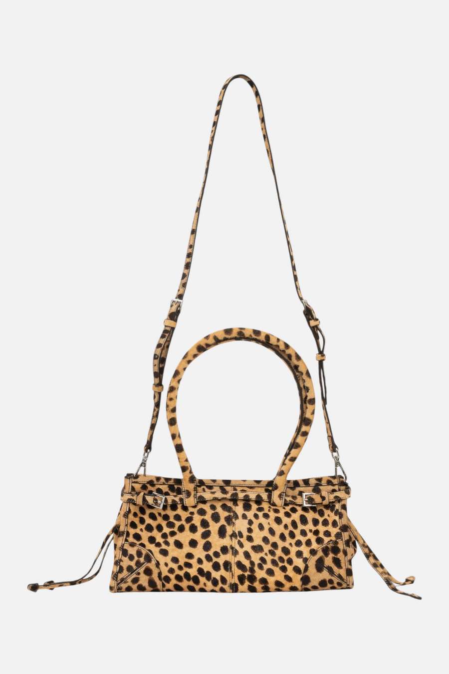 Jeffrey Campbell Pesky-F Shoulder Bag in Beige Brown Spot