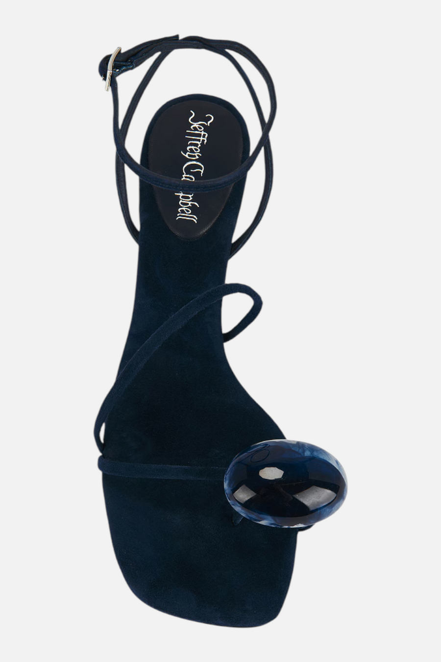 Jeffrey Campbell Carnelian Heel in Navy Suede Combo