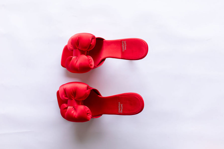 Jeffrey Campbell Deedee Red Satin Bow Heel