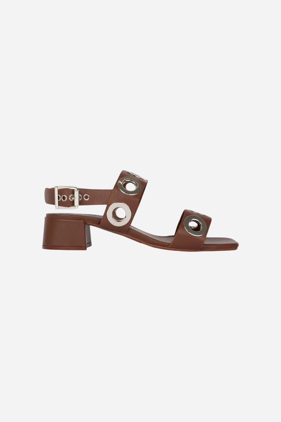 Jeffrey Campbell Rivets in Cognac Silver – front view