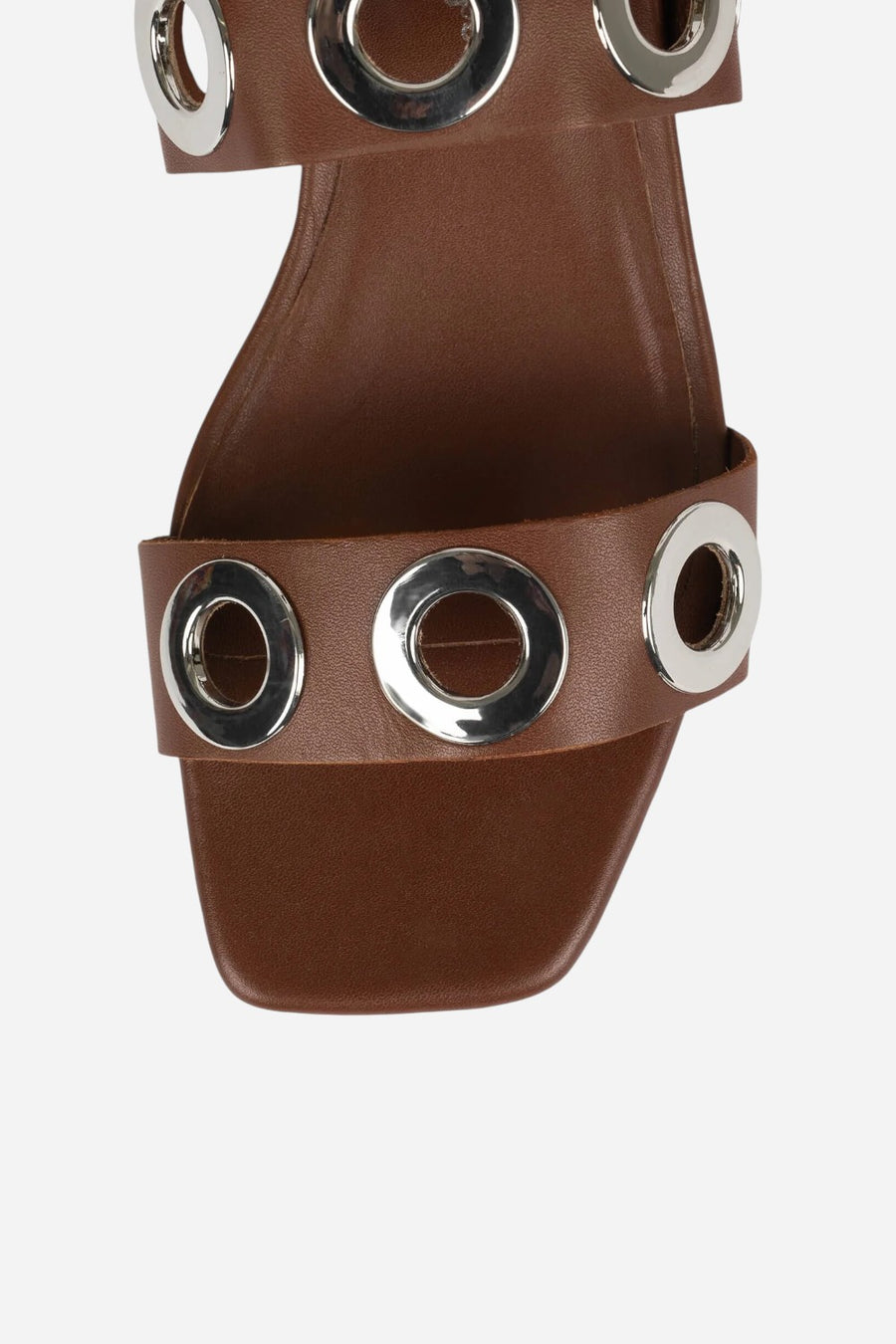 Jeffrey Campbell Rivets in Cognac Silver – detail