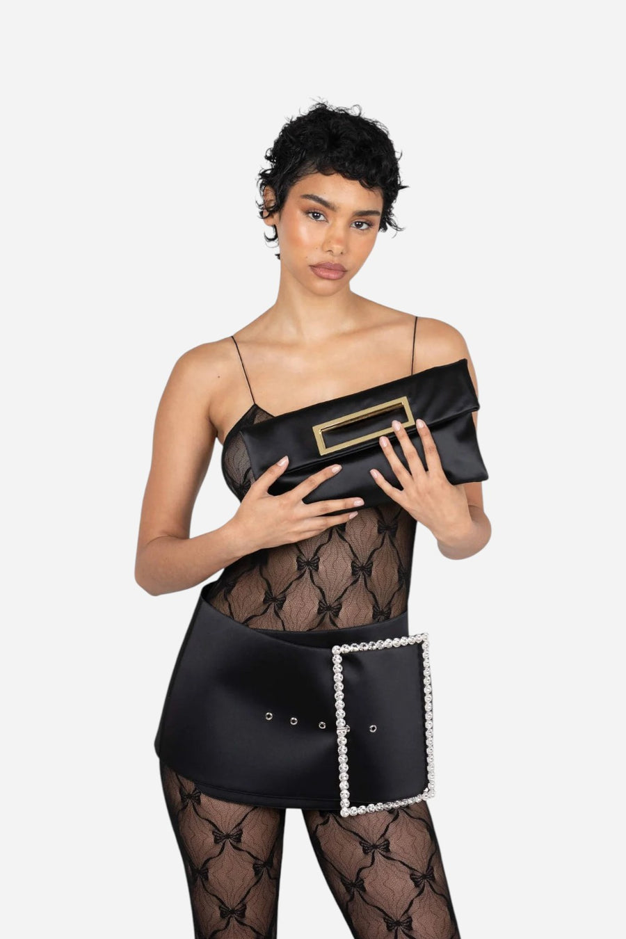 Jeffrey Campbell To-Go in Black Satin
