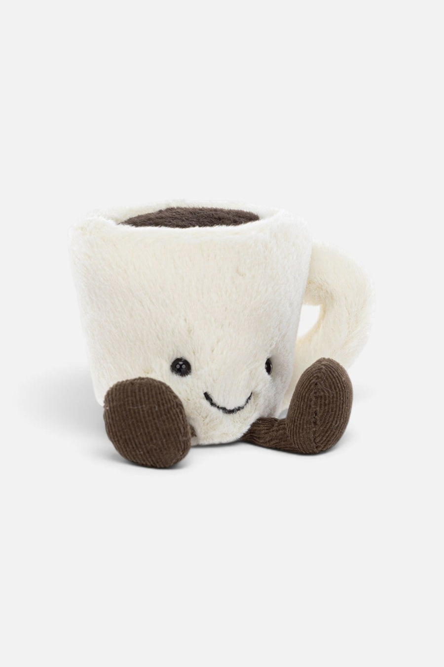 Jellycat Amuseables Espresso Cup plush toy, front view.