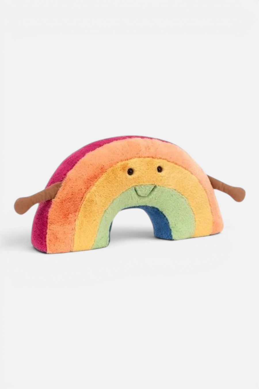 Jellycat Amuseables Rainbow Gigantic plush — rainbow with tufted cloud feet, front view