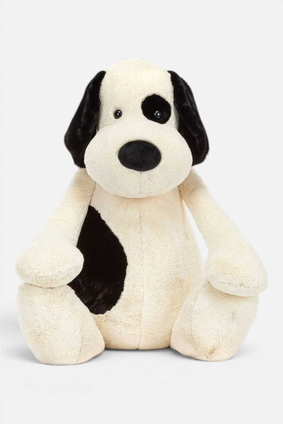 Jellycat Bashful Black & Cream Puppy Gigantic — front view