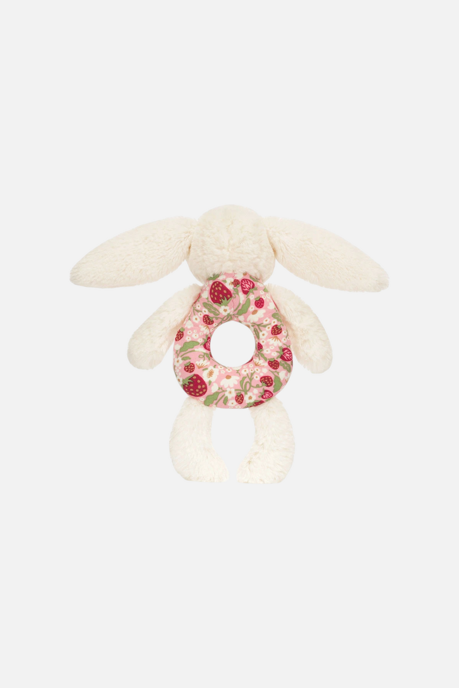 Jellycat Blossom Cream Bunny Berry Ring Rattle – side view
