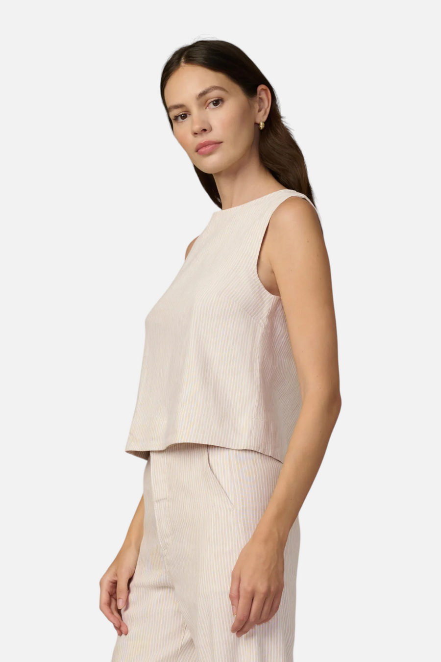 Joes Jeans Boat Neck Shell Top in Micro Stripe