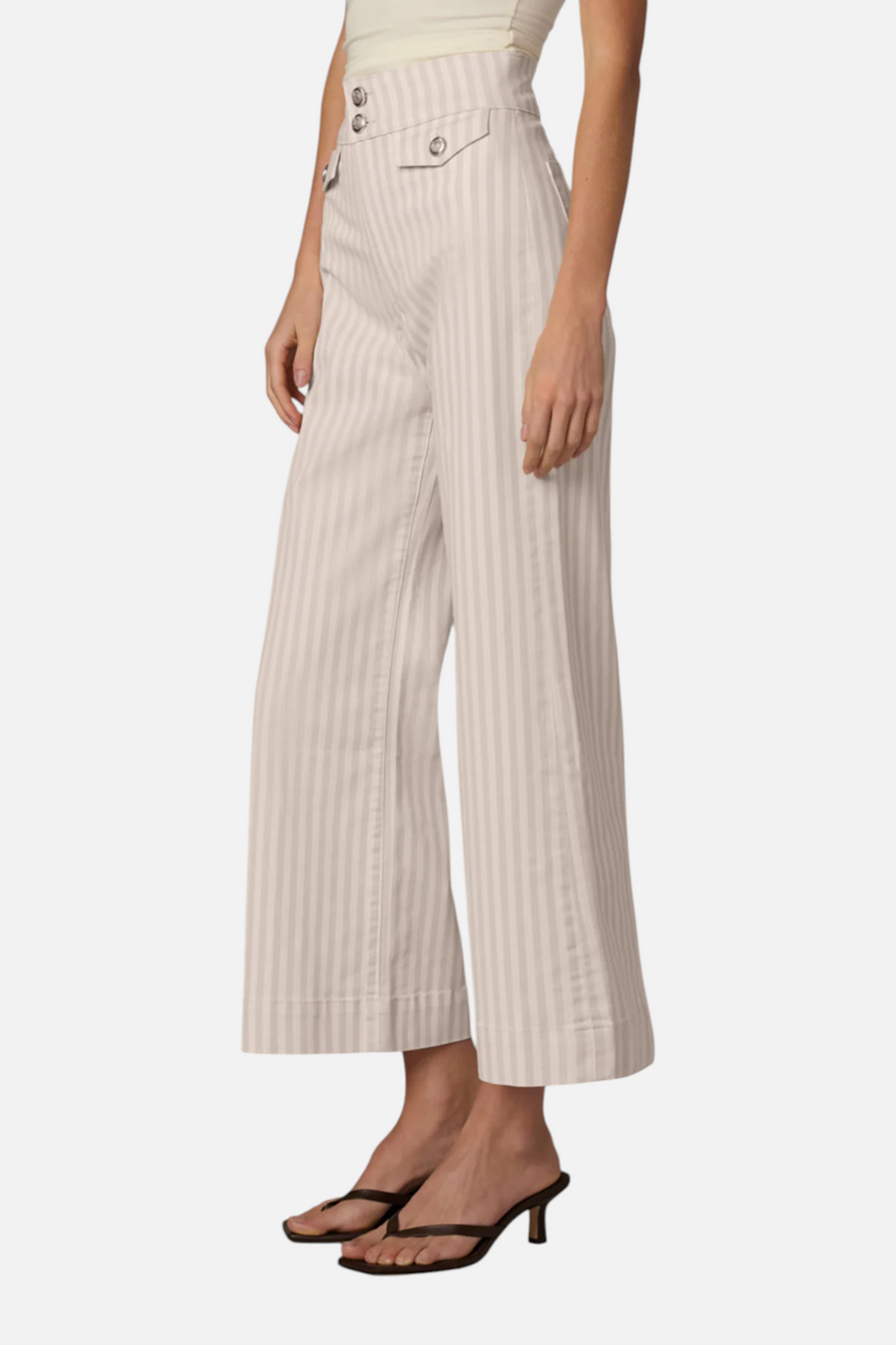 Joes Jeans Ellia High-Rise Wide Leg Ankle Jean in Natural Stripe