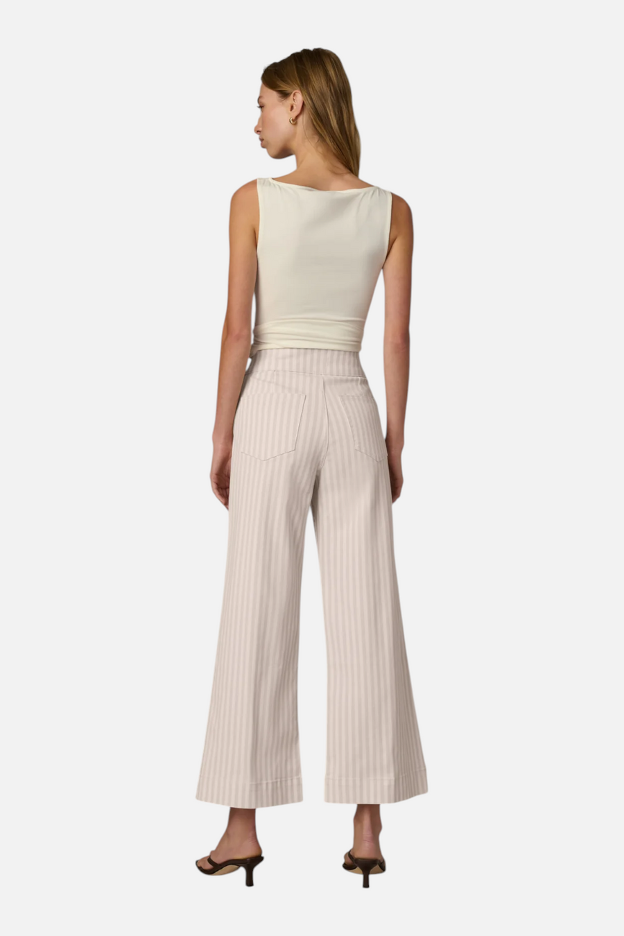 Joes Jeans Ellia High-Rise Wide Leg Ankle Jean in Natural Stripe