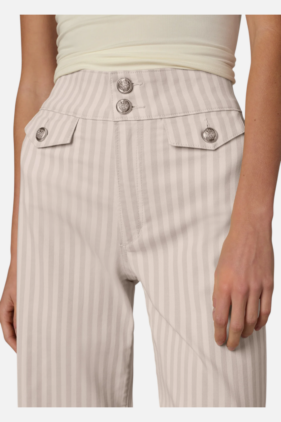 Joes Jeans Ellia High-Rise Wide Leg Ankle Jean in Natural Stripe