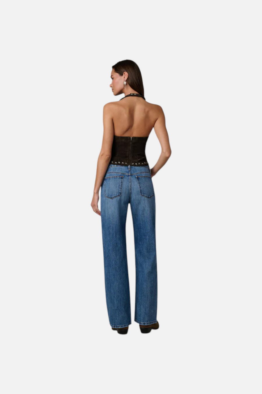 Joes Jeans Rodeo Suede Halter Top in Dark Chocolate