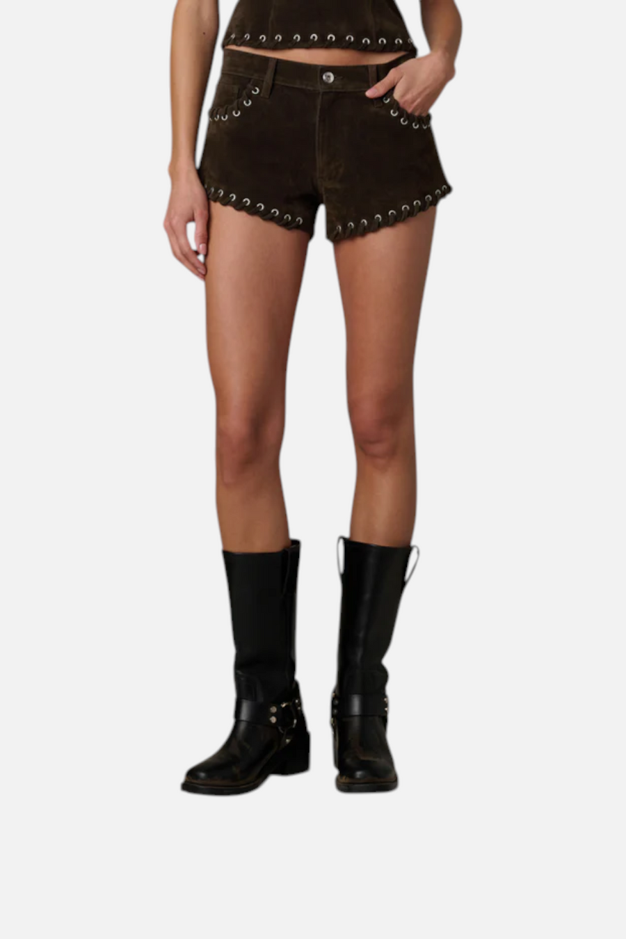 Joes Jeans Rodeo Suede Hot Short in Dark Chocolate