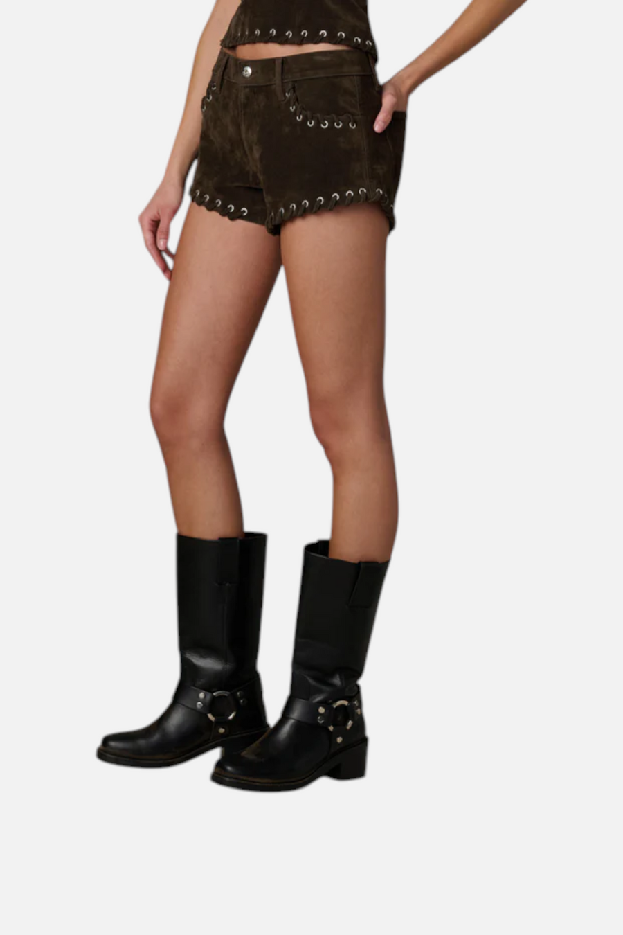 Joes Jeans Rodeo Suede Hot Short in Dark Chocolate