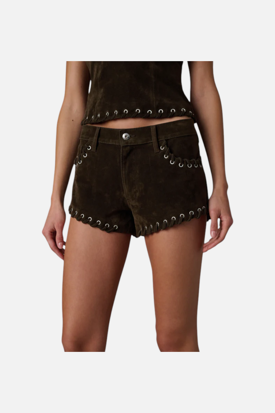 Joes Jeans Rodeo Suede Hot Short in Dark Chocolate